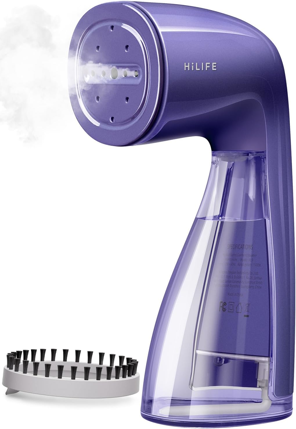 HiLIFE Steamer for Clothes, 1100W Clothes Steamer with Large 300ml Tank, Handheld Clothing Steamer, Fabric Wrinkle Remover, Portable & Compact Travel Size Garment Steamer ONLY FOR 120V (Purple)