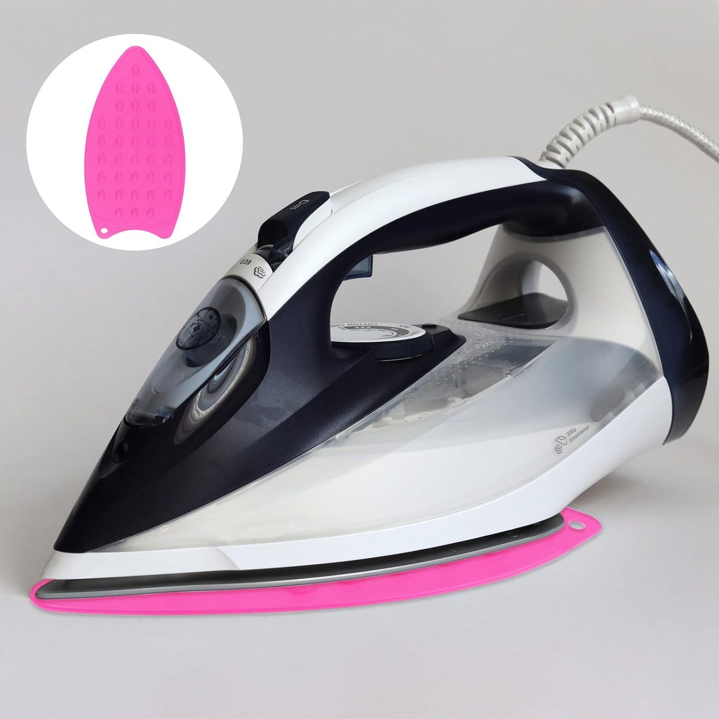 HARFINGTON Silicone Iron Rest Pad, Multipurpose Iron Hot Resistant Mat Iron Rest Plate for Ironing Board Hot Heat Resistant Steam Compact Mat, Fuchsia