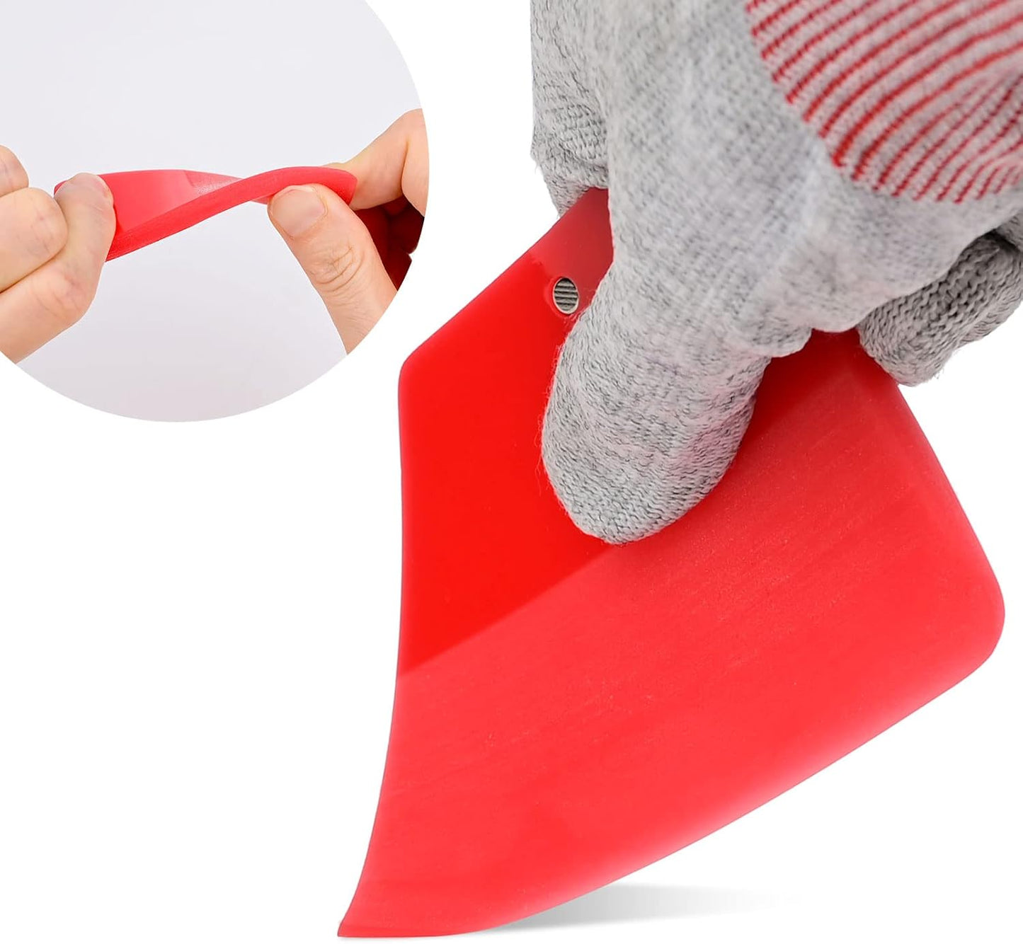 NEWISHTOOL 5 in 1 Magnet PPF Squeegee Kit with Packing Box, Different Sizes 80 Durometer Red TPU Rubber Magnetic Squeegee, Anti-Scratch Design PPF for Car Automotive Glass Window Tinting