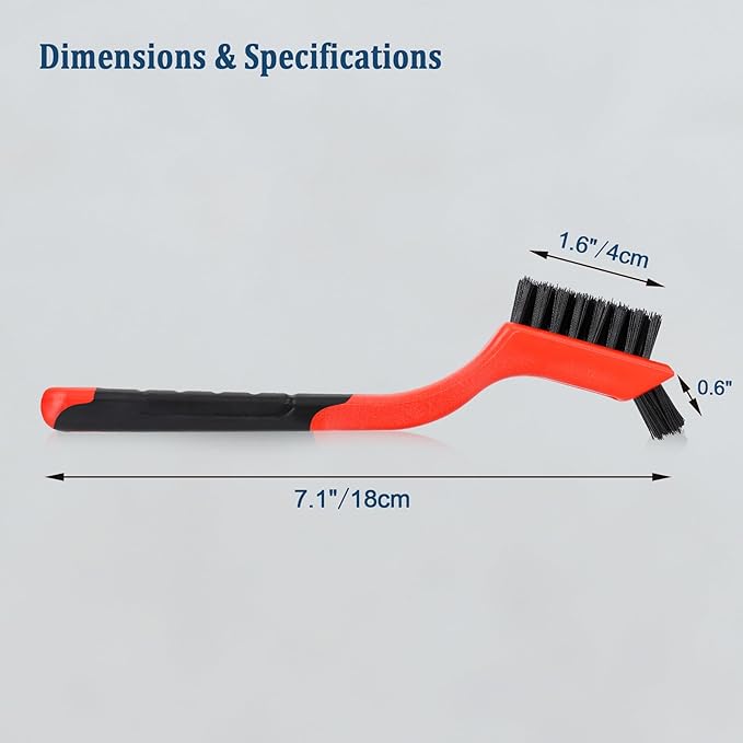 3pcs Nylon Brushes for Cleaning, Small Cleaning Brushes for Tight Spaces, Car Detailing Brush Set for Cleaning Dust in Holes