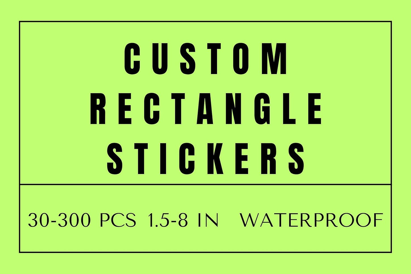 Custom Rectangle Stickers for Business Logo, Custom Rectangle Labels for Candle Jar Coffee, 30-300 pcs, Waterproof Glossy Vinyl Stickers, Upload Your Design (5x3.5 in)