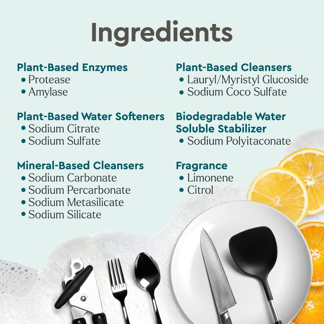 Puracy Dishwasher Pods, Natural Dishwasher Detergent, Citrus Skies Dish tabs - Enzyme-Powered, Spot & Residue Free - TikTok Trend Items, Must Haves from TikTok (Citrus Skies, 50 Count - 2 Pack)