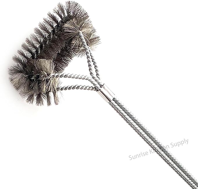 SUNRISE Fryer Brush with Long Handle (Stainless Steel, Double Brush)