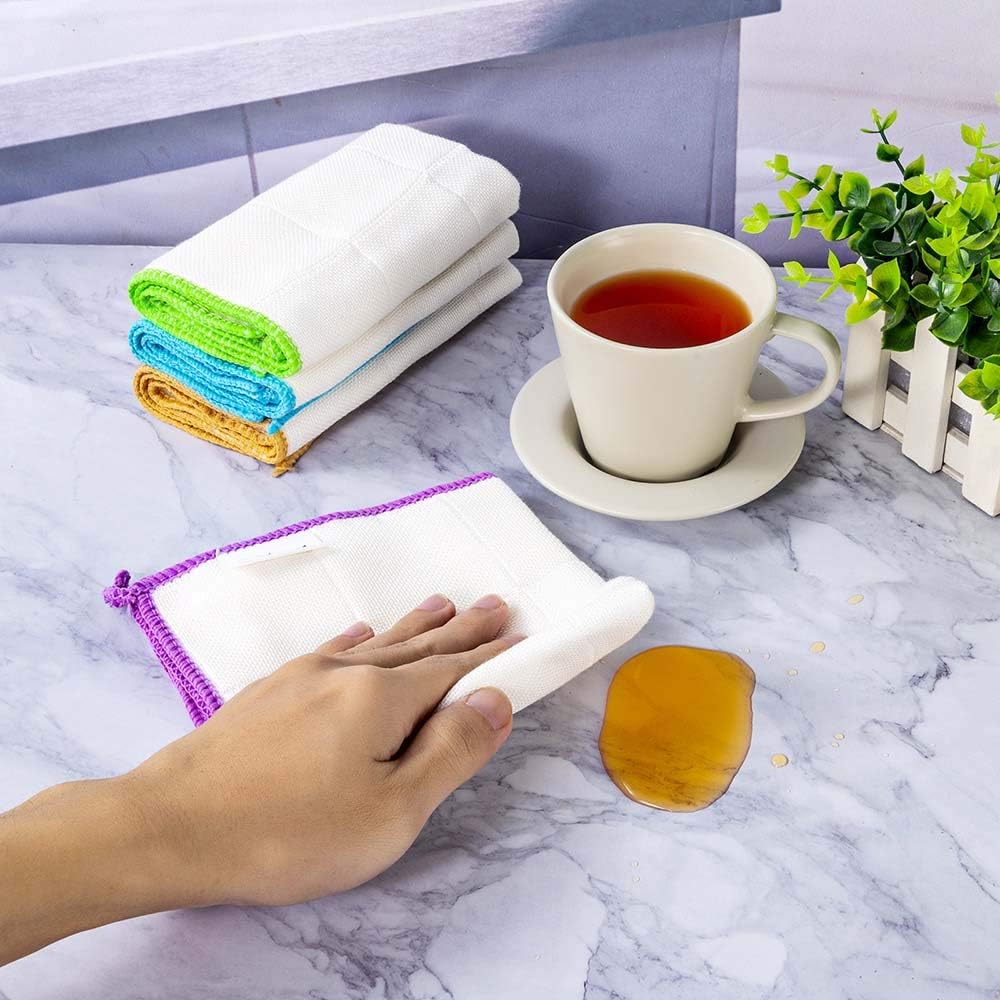 10-Piece Kitchen Dish Cloths Set, Reusable and Highly Absorbent Dishcloth Towels for Kitchens, Bathrooms and Cleaning Counters.