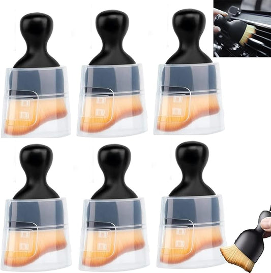 6Pcs Car Interior Cleaning Soft Brushes, Car Interior Beauty Brush,Car Interior Dusting Brush,Suitable for Cleaning Car Interior or Exterior,Air Conditioning Vents, Leather