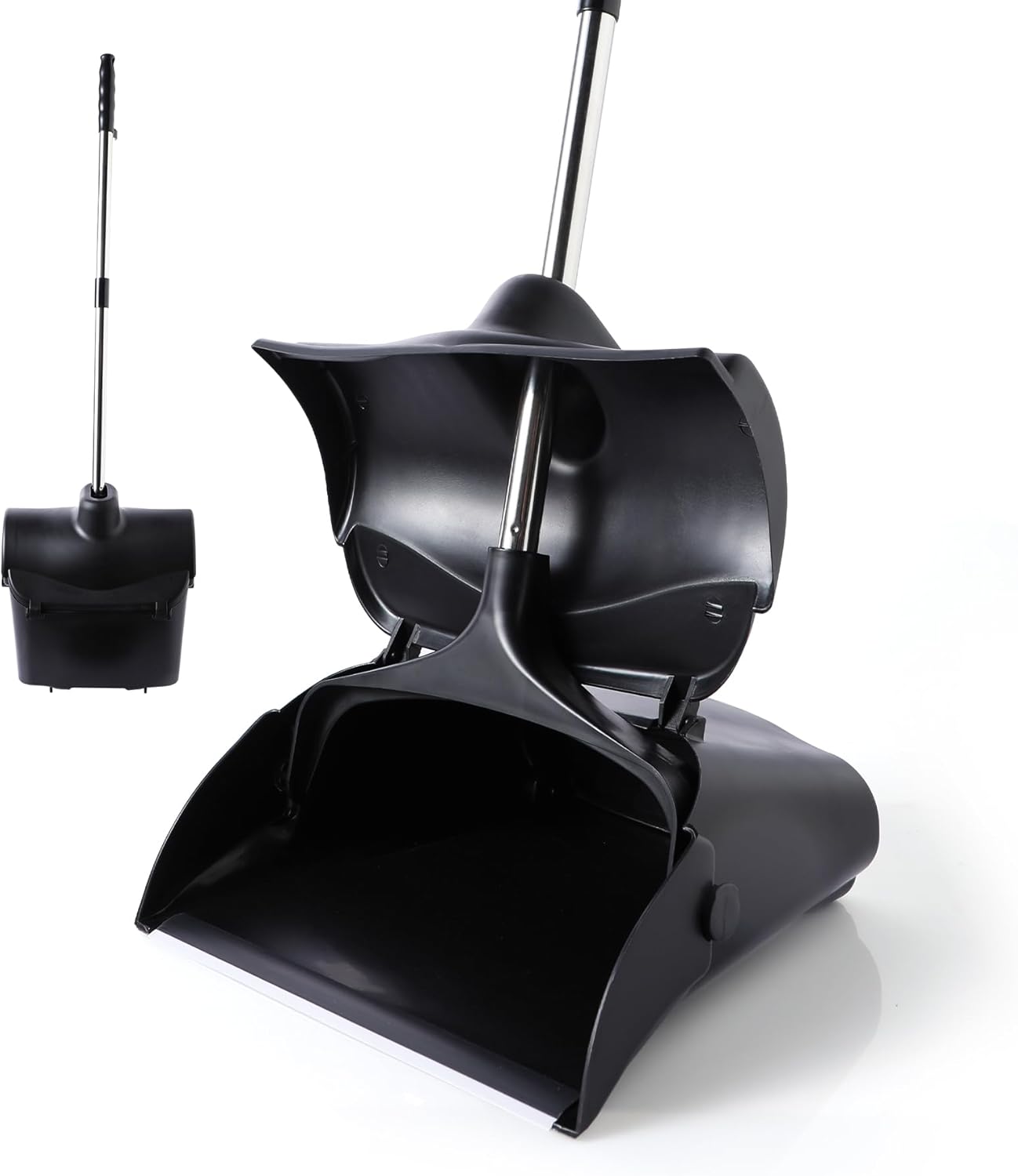 Yocada Commercial Dustpan with Wheels and Windproof Cover Indoor&Outdoor Commercial Dustpan for Courtyard Garage Kitchen Office Mall Lobby Sweep Dust Fallen Leaves Pet Hair Floor Rubbish