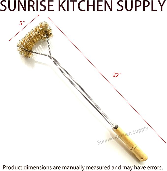 SUNRISE Fryer Brush with Long Handle (Brass, Single Brush)