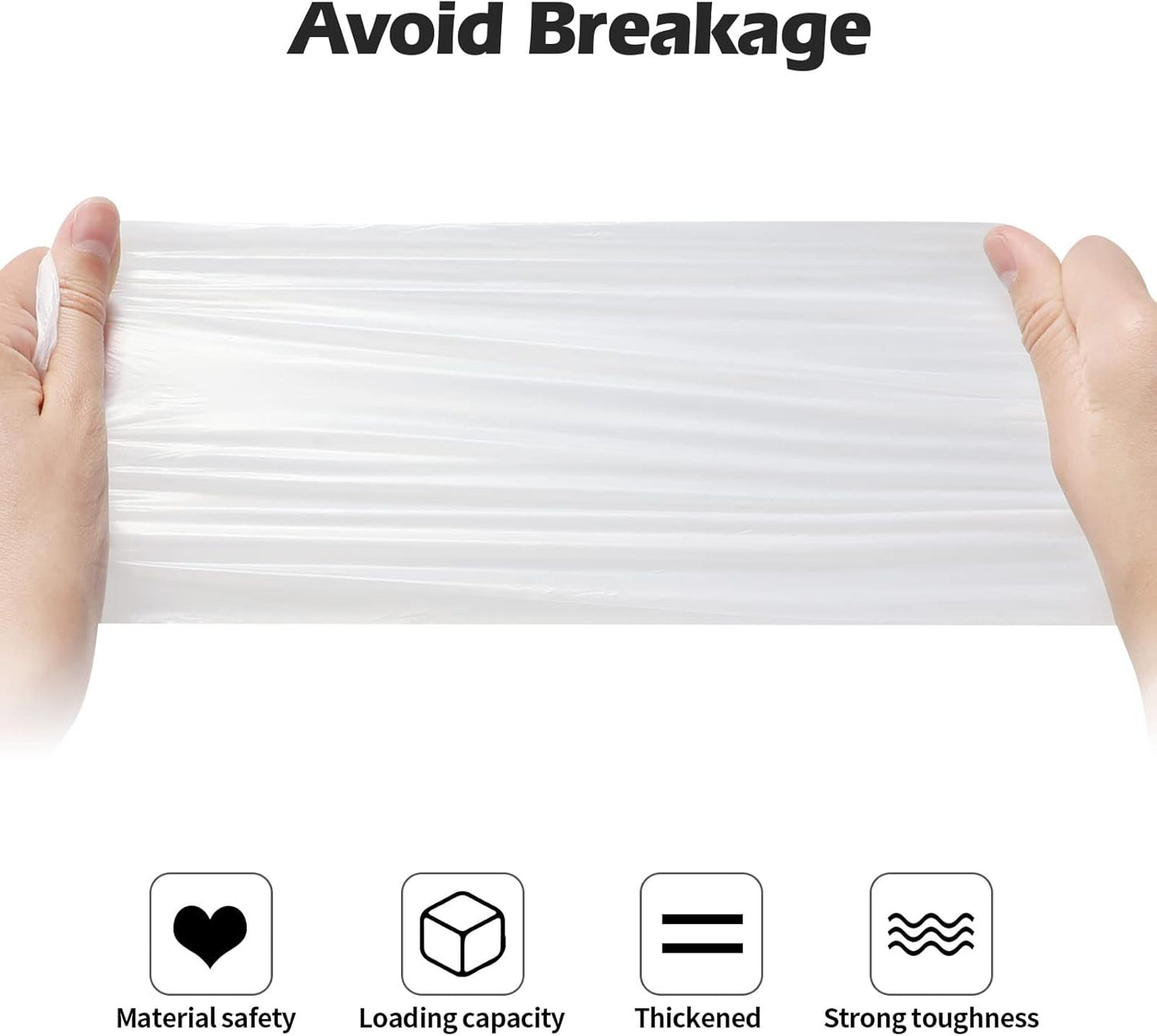 2-4 Gallon Portable Trash Bags,120 Counts Thicken portable Small Garbage Bags for Office, Kitchen,Bedroom Trash Can,Strong Trash Bags（White）