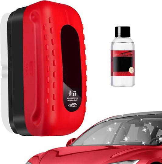 Car Glass Oil Film Cleaner, 2026 New Automotive Oil Film Cleaning Brush for Car Windows, Cars Window Glasses Cleaning Boar with Extra Cleaner, Universal Anti-Rain Fog Glass Brush (1)