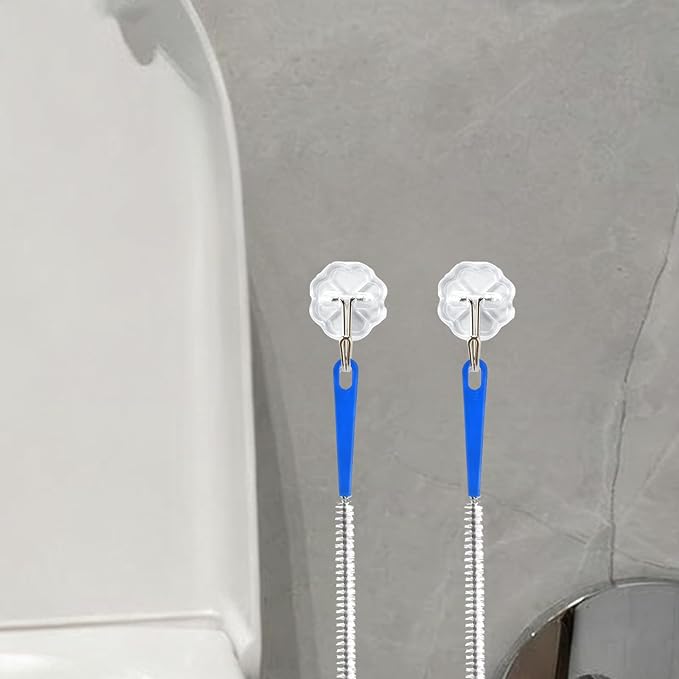 17 Inch Sink Drain Overflow Cleaning Brush Household Sewer Hair Catcher Bendable Long Pipe Cleaners Flexible Clog Remover Tool for Toilet Kitchen Shower Bathroom Tub Sewer