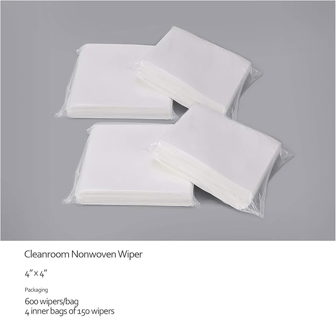 AAwipes Cleanroom Wipes Lint Free Wipes 4" x 4" Cellulose/Polyester Blend (4" x 4"-600 Pcs) Nonwoven Wipers (NW06804)