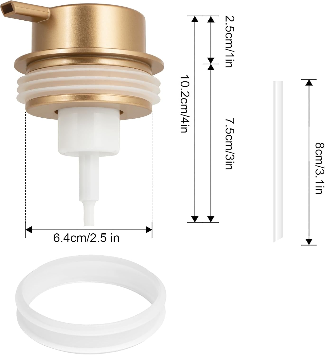 Foam Soap Dispenser Pump 2pcsHead Replacement Spare Plastic Pump Bathroom Countertop