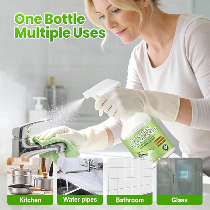 Hard Water Stain Remover, Shower Glass Cleaner Soap Scum Remover, Reduces Buildup, Calcium, Limescale and soap scum, Shower Cleaner for Shower, Glass, Toilet, Tub, Sink (1pcs)