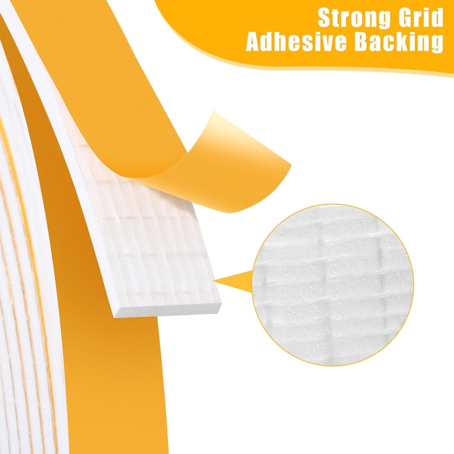 32Feet Weather Stripping Seal 1/4 Inch X 1/16 Inch for Door Window, High Density Foam Tape, Soundproofing, Insulation Strip, Door Sealers for Door Frame- White