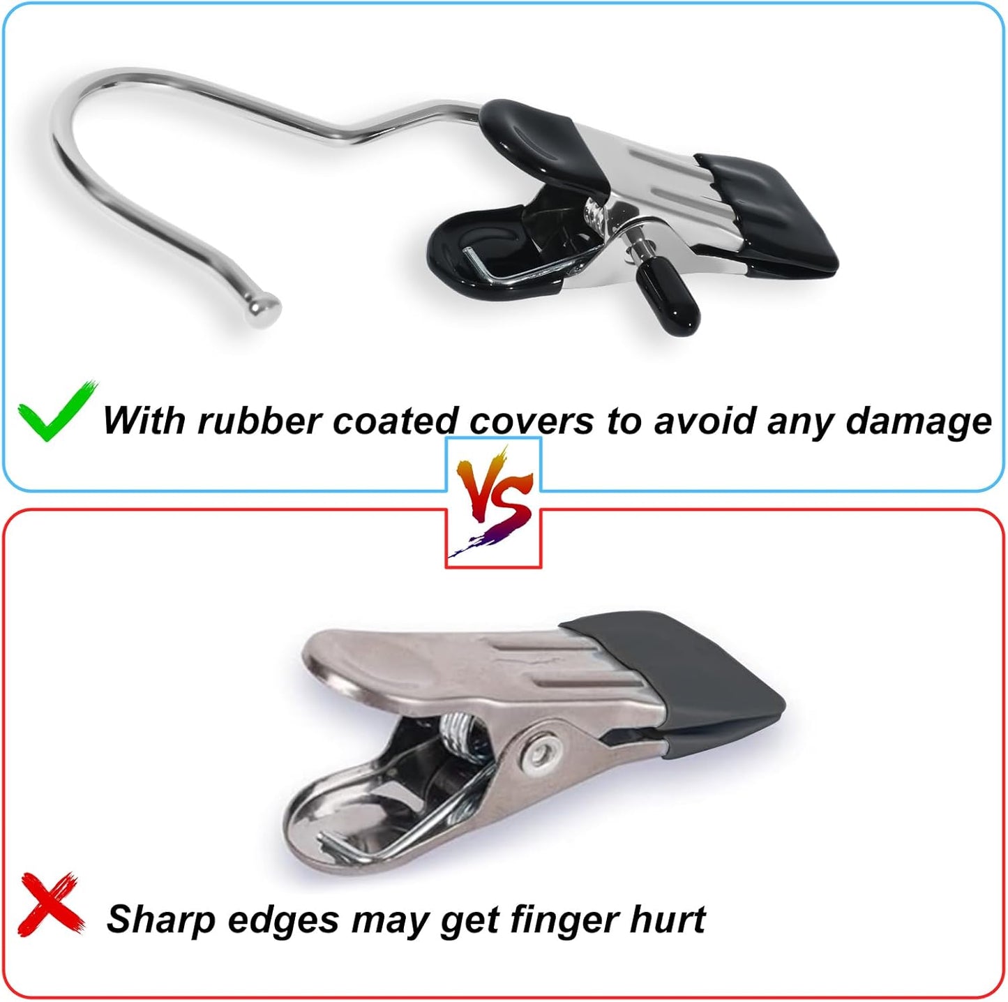 15/30Pcs Upgrade Double Head Clamp Dipped Clothespin for Laundry Hooks with Clips, Boot Holder, Hanging Clips, Portable Multifunctional Hangers Single Clip Space Saving for Jeans, Hats (30, Black)