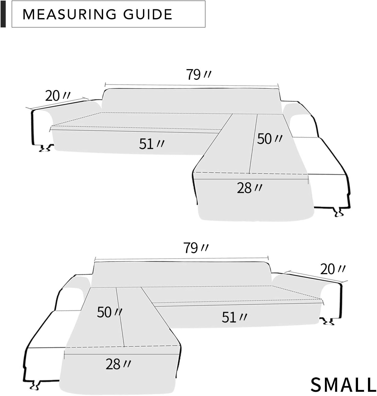 Easy-Going L Shape Sofa Slipcover - Reversible Sectional Couch Cover - Chaise Lounge Cover - Furniture Protector for Pets, Kids & Children - Small, Pink