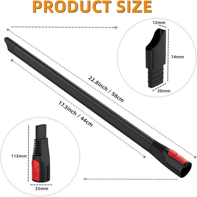 Flexible Crevice Tool for Dyson V7 V8 V10 V11 V12 V15 V15s Gen 5 Vacuum Cleaner, 22 Inch Dryer Lint Attachment Kit for Corners and Gaps Cleaning