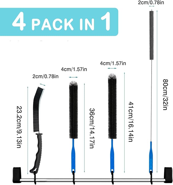 Dryer Vent Cleaner Brush Kit, Stainless Steel Wire Shaft for Refrigerator Coil, Clothes Trap, Duct, Crevice and Home Washer Cleaning