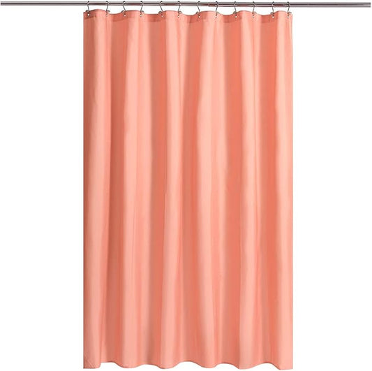 N&Y HOME Fabric Shower Curtain or Liner with Magnets - Hotel Quality, Machine Washable, Water Repellent - Coral, 72x72