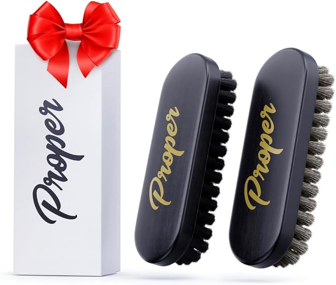Premium Horse Hair Leather Brushes Set for Car Detailing, Furniture & Upholstery - Professional Horsehair Cleaning Brush for Couch, Car Seats, Alcantara & Interior Surfaces