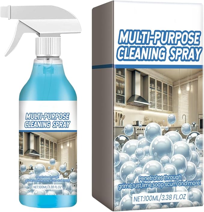 Grease Cleaner - Cleaning Multipurpose Degreaser, 100ml Heavy Duty Kitchen Grime Remover Spray for Window, Glass, Appliance, Countertop, Bathroom, Office, Toilet, Furniture