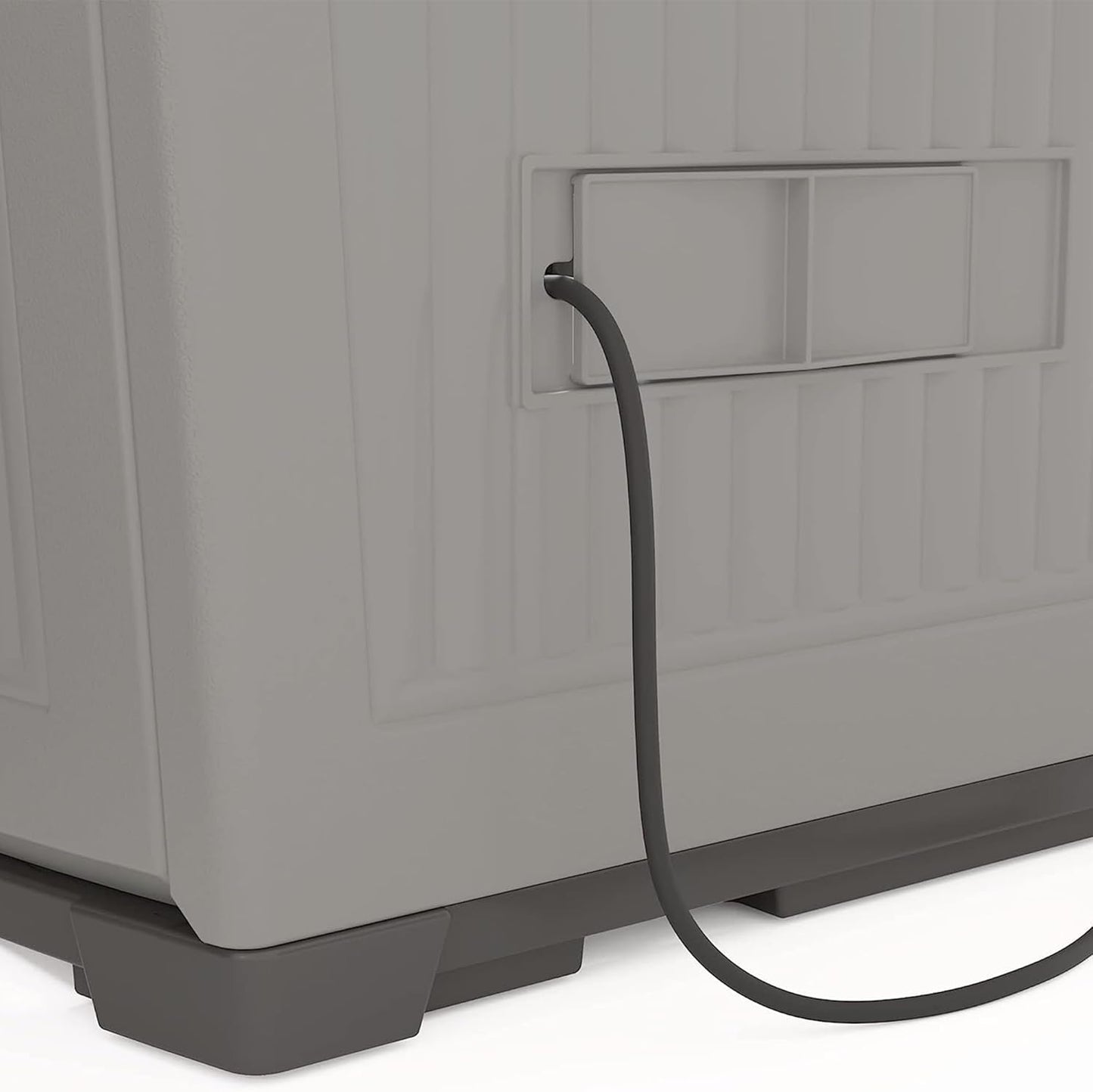 Suncast Outdoor Storage Shed for Patio and Garden, Backyard Oasis, 130 Gallon, Dove Gray