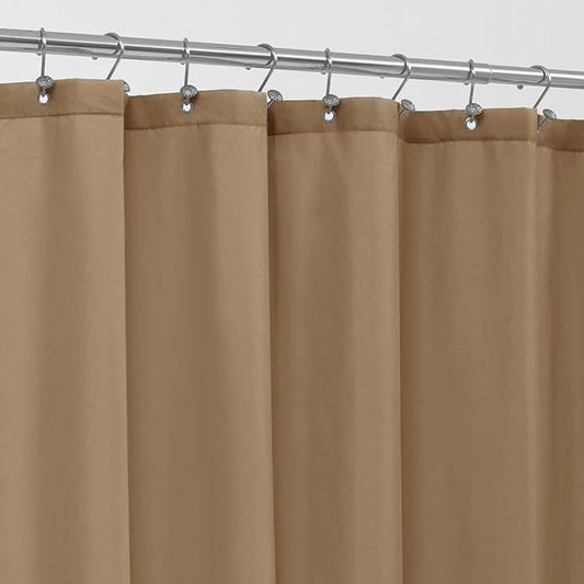 ALYVIA SPRING Coffee Brown Fabric Shower Curtain Liner Waterproof - Soft & Light-Weight Cloth Shower Liner with 3 Magnets, Hotel Quality & Machine Washable - Standard Size 72x72, Coffee