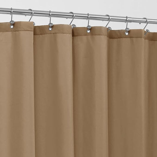 ALYVIA SPRING Stall Fabric Shower Curtain Liner Waterproof - Soft & Lightweight Small Shower Curtain with Magnets for Narrow Stall Size, Machine Washable - 36x72, Coffee