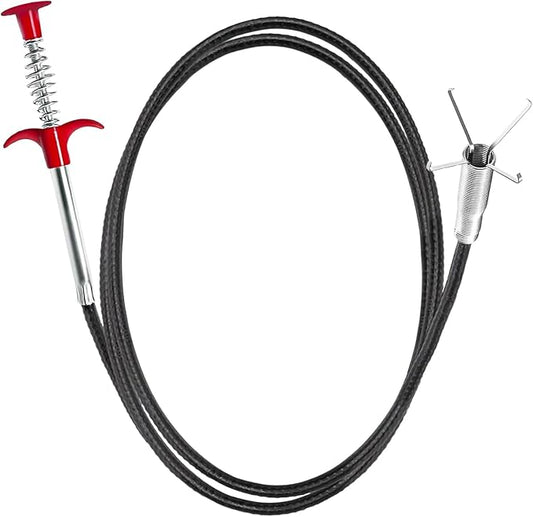 Drain Snake,76 inch Drain Clog Remover - Flexible Grabber Claw Pick Up Reacher Tool for Home Sink, Bathroom Tub,Drain, Toilet, Tight Spaces