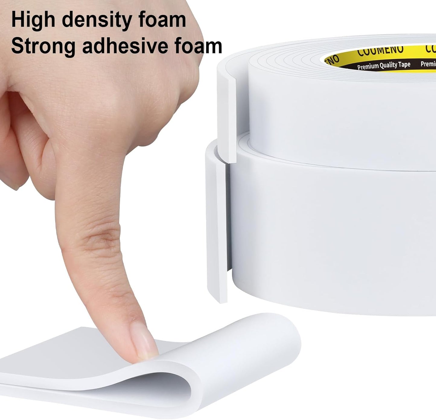 2 Pack EVA Single-Sided Adhesive Foam Tape 1.2inx16.4FT Single-Sided Sealing Strip Foam Pad Sponge Tape Window Weatherproof, Self-Adhesive Insulation Sealing Tape White