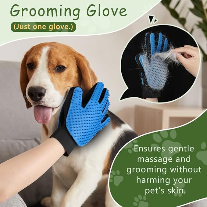 KELIXU Pet Hair Remover 5 Packs, Washable & Reusable Lint Rollers Set for Pet Hair Extra Sticky, Pet Grooming Glove Brush, Fur Removal Copper Head Scraper for Carpet, Clothes, Couch, Car Mat