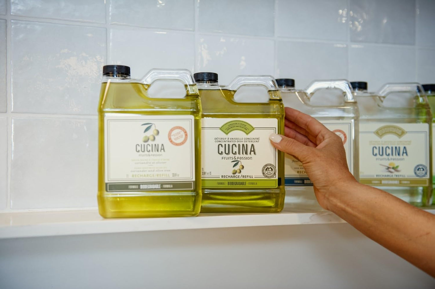 Cucina Fruits & Passion Hand Soap Refill – 1 Liter (33.8 oz) Coriander and Olive Tree – Purifying Organic Kitchen Hand Soap with Olive Oil – Vegan and Moisturizing Formula