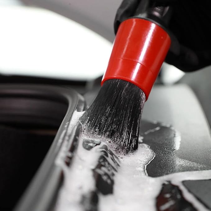 SGCB 3 Pcs Pro Soft Car Detailing Brush Set - Microfiber Polyester Detail Brush Auto Cleaning Brush Wet & Dry Use Anti-Chemical Scratch Free Car Cleaning for Interior Leather Dashboard Air Vent Wheel