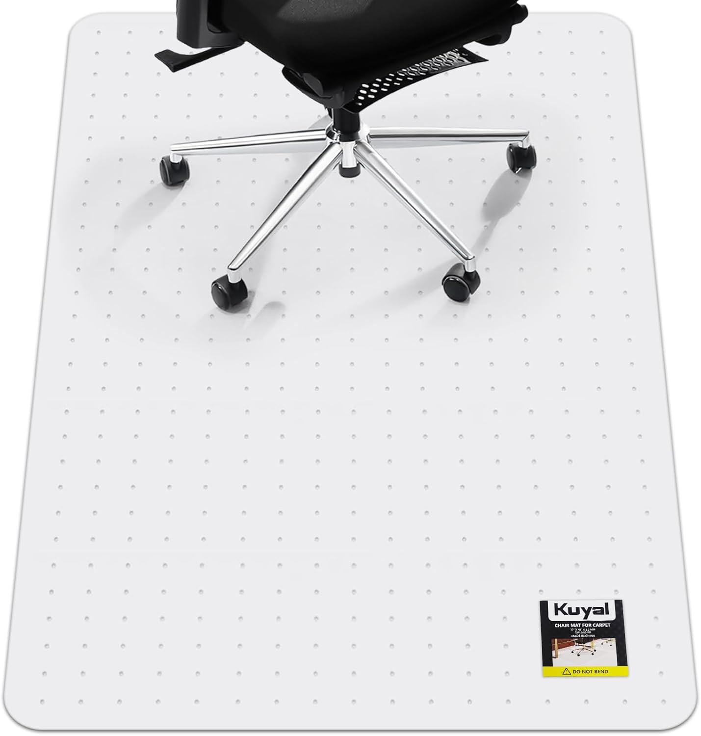 Kuyal Office Chair Mat for Carpet, 40x48 Clear Heavy Duty Computer Chair Mat, Under Desk Protector Carpeted Floors Mat, Easy Chair Movement,Ship Flat