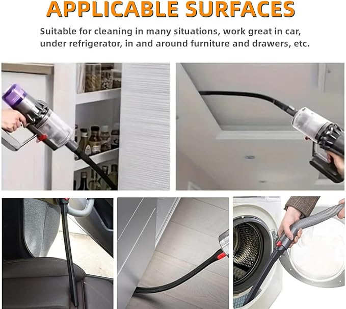 Flexible Crevice Tool for Dyson V7 V8 V10 V11 V12 V15 V15s Gen 5 Vacuum Cleaner, 22 Inch Dryer Lint Attachment Kit for Corners and Gaps Cleaning