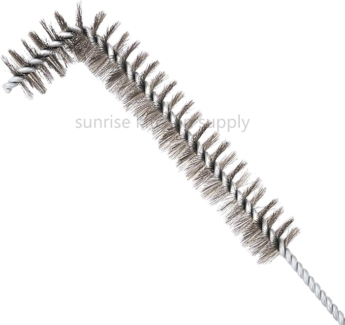 SUNRISE Fryer Brush with Long Handle (Stainless Steel with Plastic Handle, L Brush)