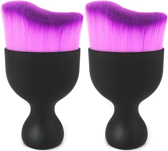 Car Interior Cleaning Brush Car Duster Interior with Ultra Soft Bristles Auto Detailing Brushes Dusting Car Accessories for Dashboard, AC Vents, Leather, Scratch-Free (2P_DoublePurple)