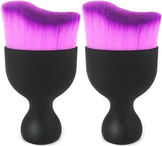 Car Interior Cleaning Brush Car Duster Interior with Ultra Soft Bristles Auto Detailing Brushes Dusting Car Accessories for Dashboard, AC Vents, Leather, Scratch-Free (2P_DoublePurple)