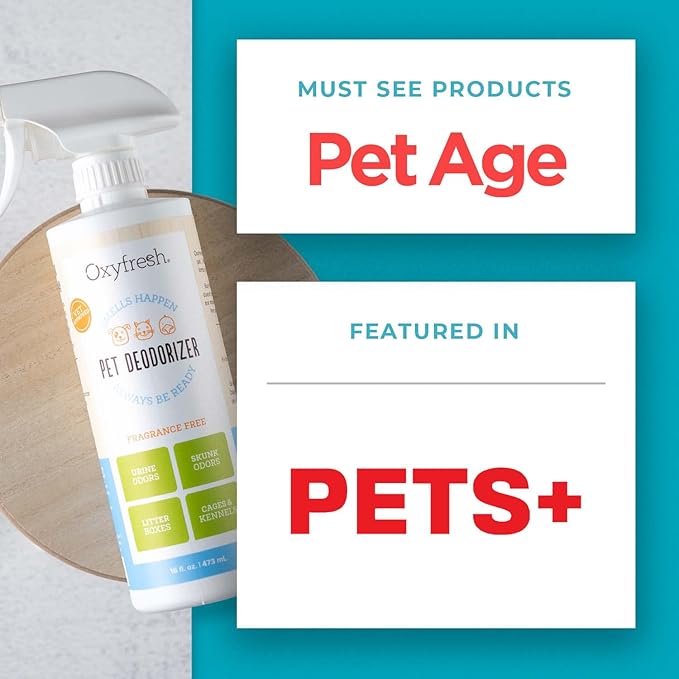 Oxyfresh Extra Strength Pet Urine Odor Eliminator for Home Spray - Goodbye to Stinky Odors - No Fragrance, No Harsh Chemicals - Works on Contact - Upholstery & Auto - Safe & Pet Parents Love It