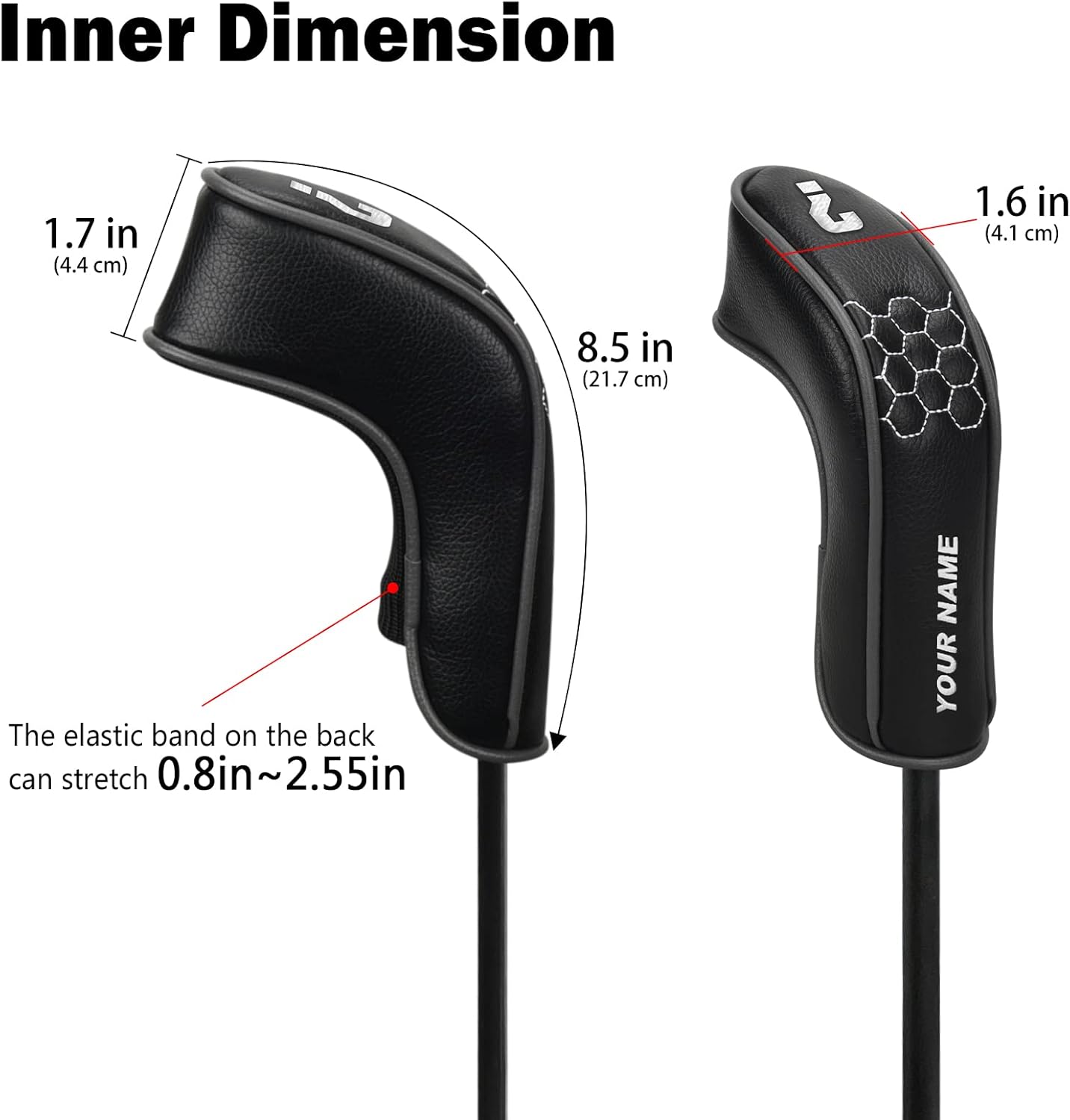 mytag 8PCS Golf Hybrid Iron Covers Set, Knit Hybrid Head Covers, Fits Cobra T Rail, Cleveland Launcher, Wilson Launch Pad, Tour Edge Hot Launch - Customizable