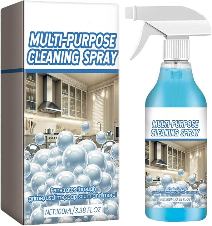 Grease Cleaner - Cleaning Multipurpose Degreaser, 100ml Heavy Duty Kitchen Grime Remover Spray for Window, Glass, Appliance, Countertop, Bathroom, Office, Toilet, Furniture