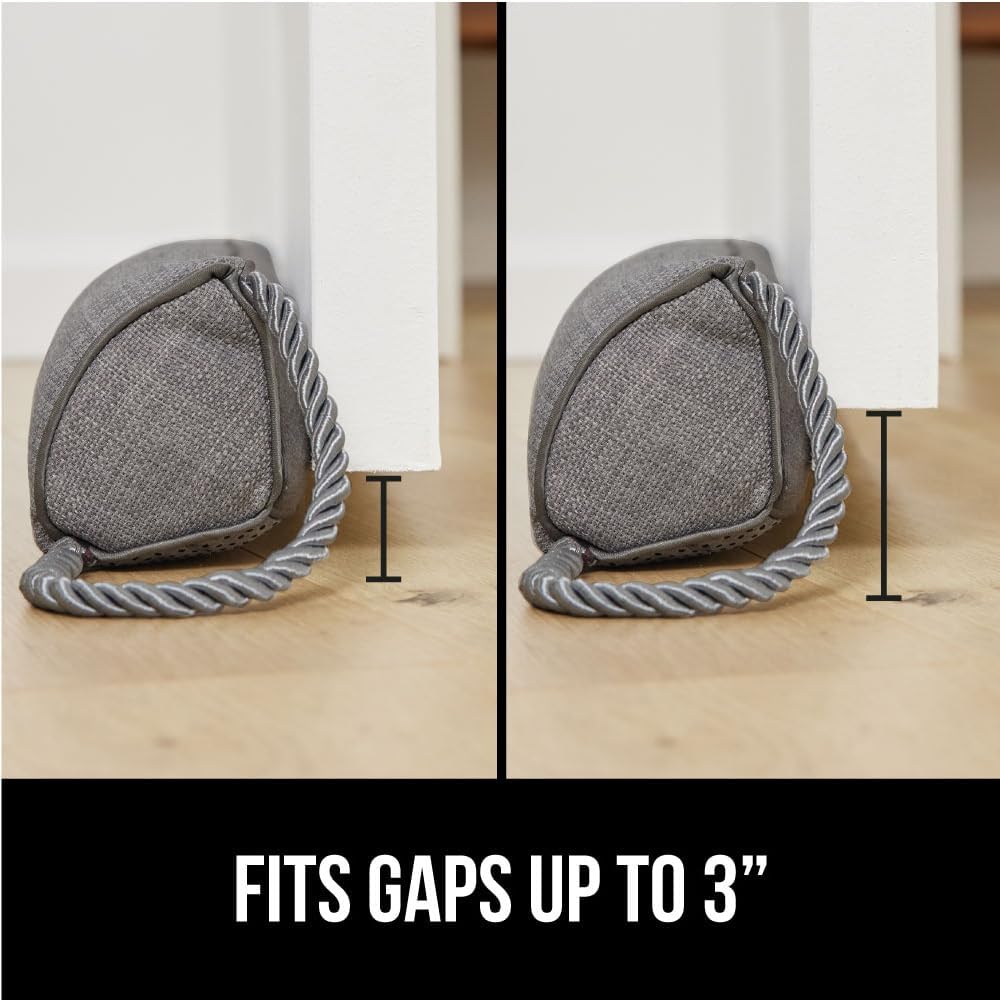 GORILLA GRIP Door Draft Stopper for Bottom of Doors, Weather Stripping Seal Blocks Hot Air, Noise, Bugs, Keeps Cold AC in, Sound Proofing Easy Install Gap Filler, Home Essentials, 36 Inch 2 Pack, Gray