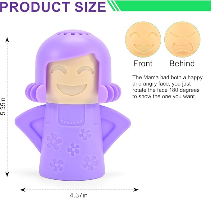 Microwave Cleaner, Angry Mama Microwave Steam Cleaner Upgrade, With Vinegar and Water That Cleans in Minutes, Kitchen Gadget Effective Cleaning, Elegant Smile Mama Cleaner