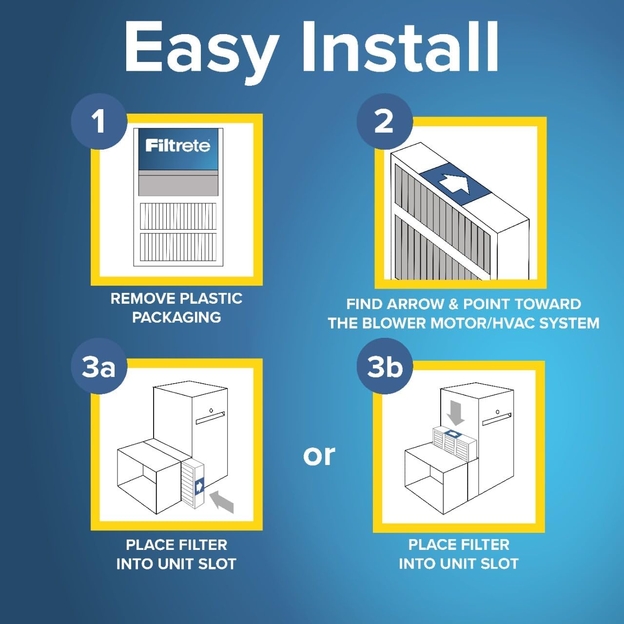 Filtrete 16x20x2 AC Furnace Air Filter, MERV 11, MPR 1000, Allergen Defense, 3-Month Pleated 2-Inch Electrostatic Air Cleaning Filter, 4 Pack (Actual Size 15.5 x 19.5 x 1.75 in)