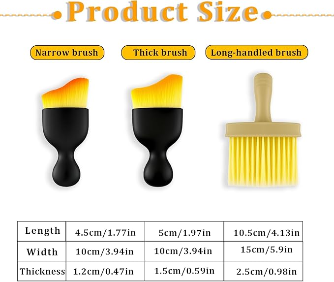 4Pcs Car Interior Brush Include 2 Soft Bristle Brush for AC Vents, Dashboard and Fine Dust and 2 Handle Cleaning Tools