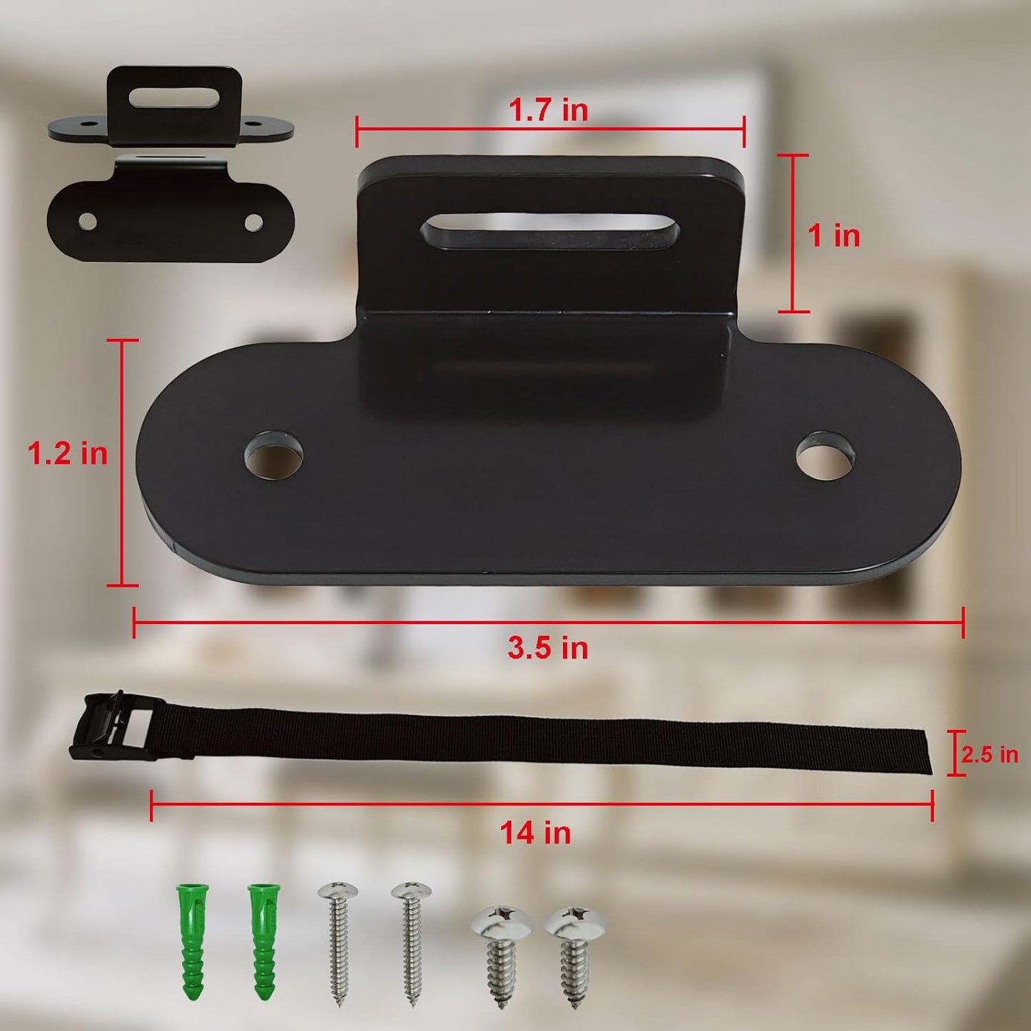 1000 lbs. Furniture Anchors, Anti Tip Straps for Furniture, Heavy Duty Safety Wall Anchors for Bookshelves, Dressers, Counters & Cabinets, Black