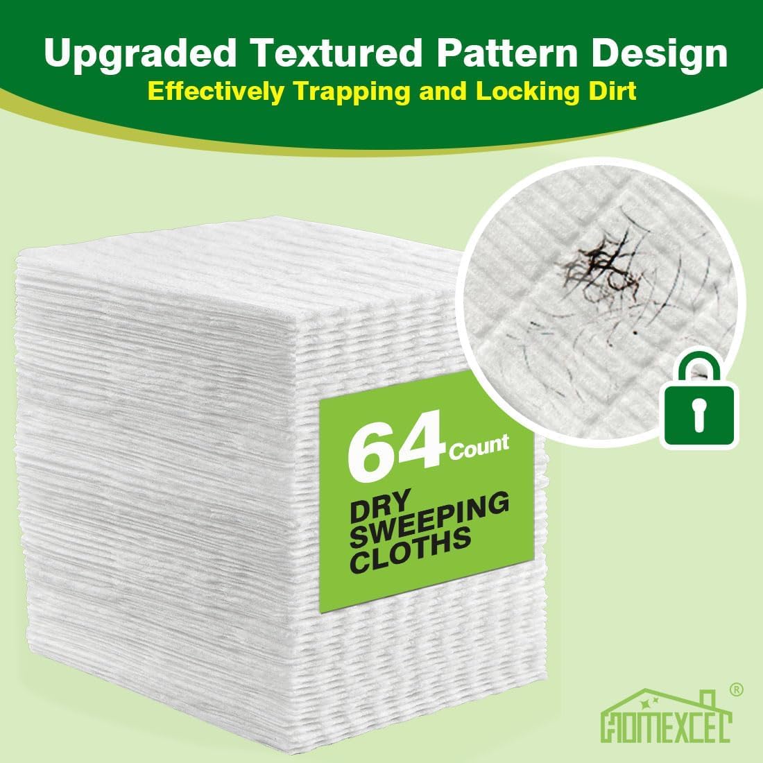 HOMEXCEL Dry Sweeping Cloths Pads Compatible with Swiffer Sweeper- Disposable Duster Refills Mop Pads for Floor Mopping and Cleaning, 120 Count
