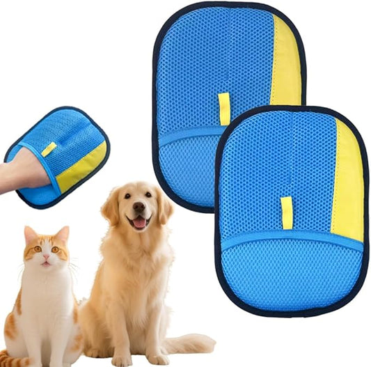 Pet Hair Remover Gloves for Cats & Dogs: New Upgrade Electrostatic Grooming Washable Reusable Cats & Dogs Hair Removal Gloves for Clean Couch Carpet Furniture Clothes Car Seat