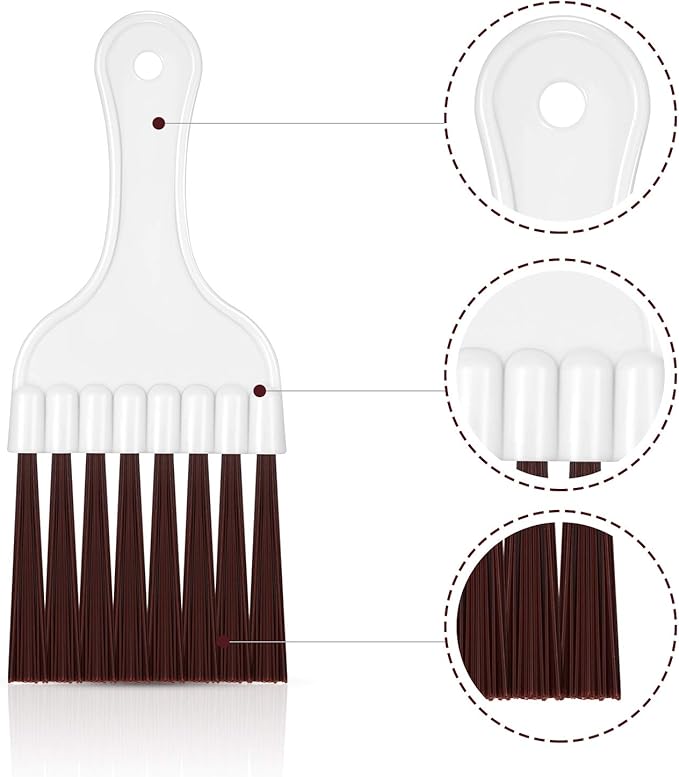 Boao 8 Packs Coil Brush Air Conditioner Condenser Refrigerator Cleaning HVAC Coil Cleaner Small Plastic Whisk Brush (Brown)