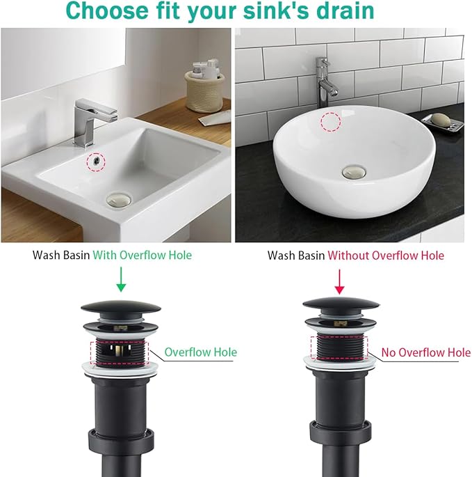 Brass Round Bottle P-Trap with Pop Up Drain Stopper,1 1/4 Adjustable Basin Sink Waste Drain Trap Kit Without Overflow, Matte Black P Trap